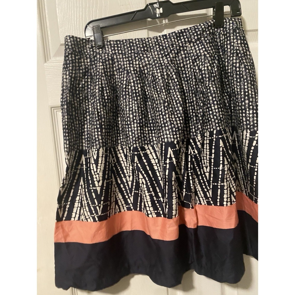Women's Vintage George Blue/White/Melon A Line Skirt - Sz 14